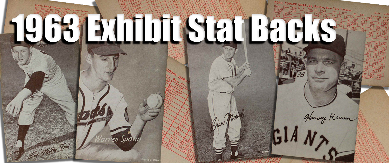 1963 Exhibit Stat Backs Baseball Cards 